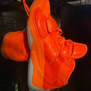 Size 8 -  JORDAN, HYPER CRIMSON WHITE BASKETBALL SHOE.  New, Never Worn.